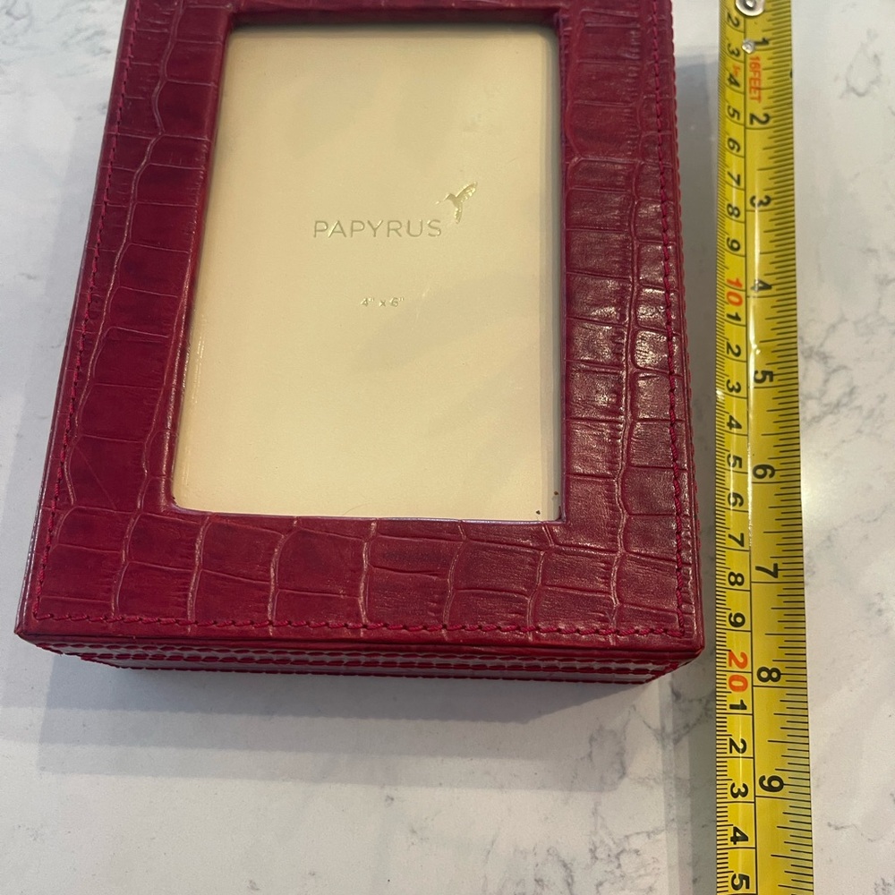 Red cranberry leather photo box by Papyrus